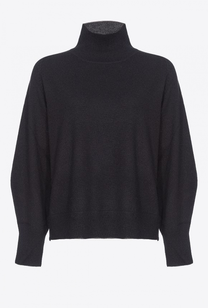 Pinko Turtleneck With Contrasting Edging Černé | SN-PKO33435