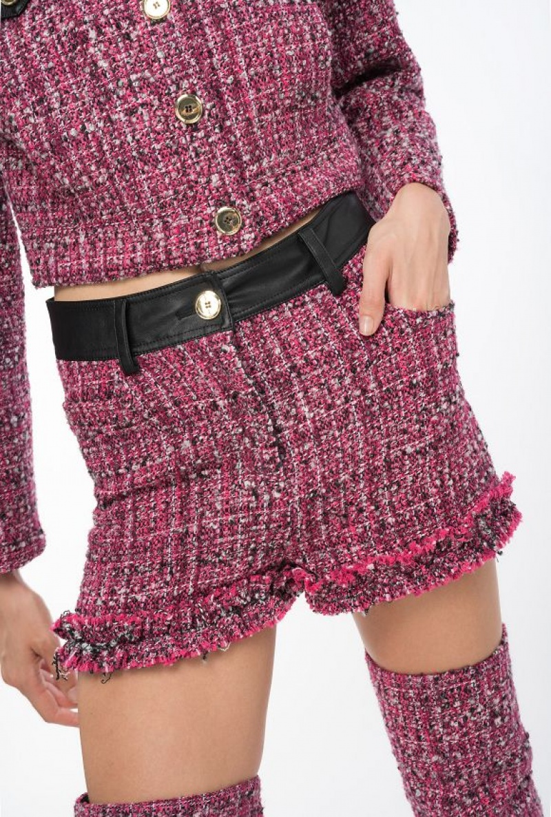 Pinko Tweed Shorts Fuchsie Černé | SN-PKO33865