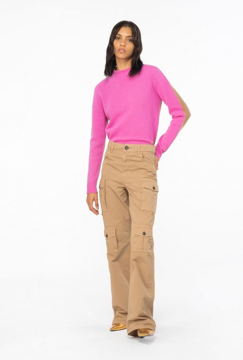 Pinko Two-tone Pullover Fuchsie Stříbrné | SN-PKO33517