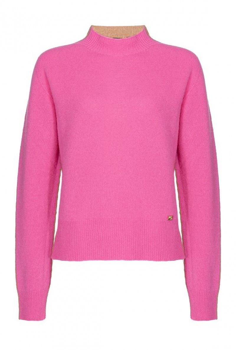 Pinko Two-tone Pullover Fuchsie Stříbrné | SN-PKO33517