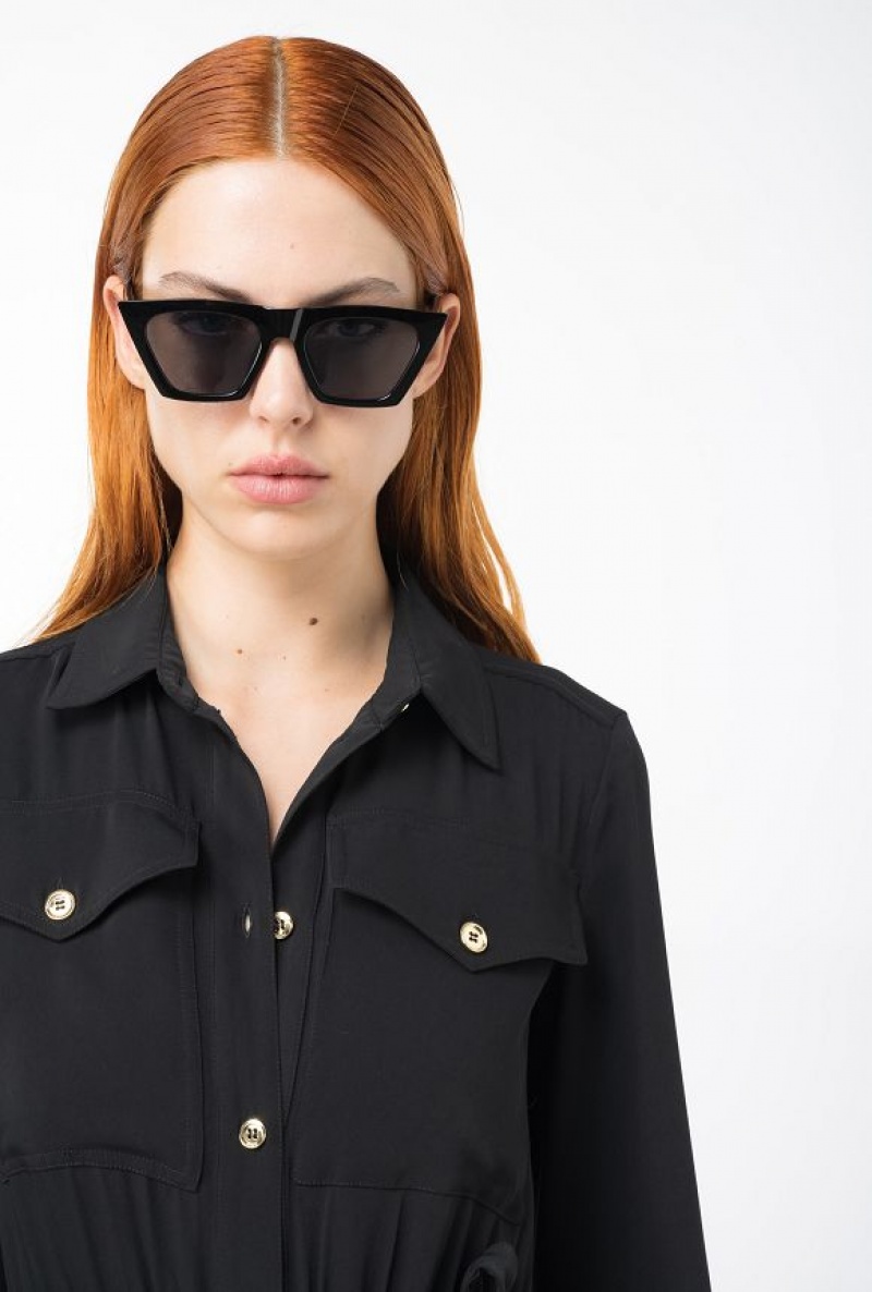 Pinko Utility Shirt Šaty Černé | SN-PKO33065