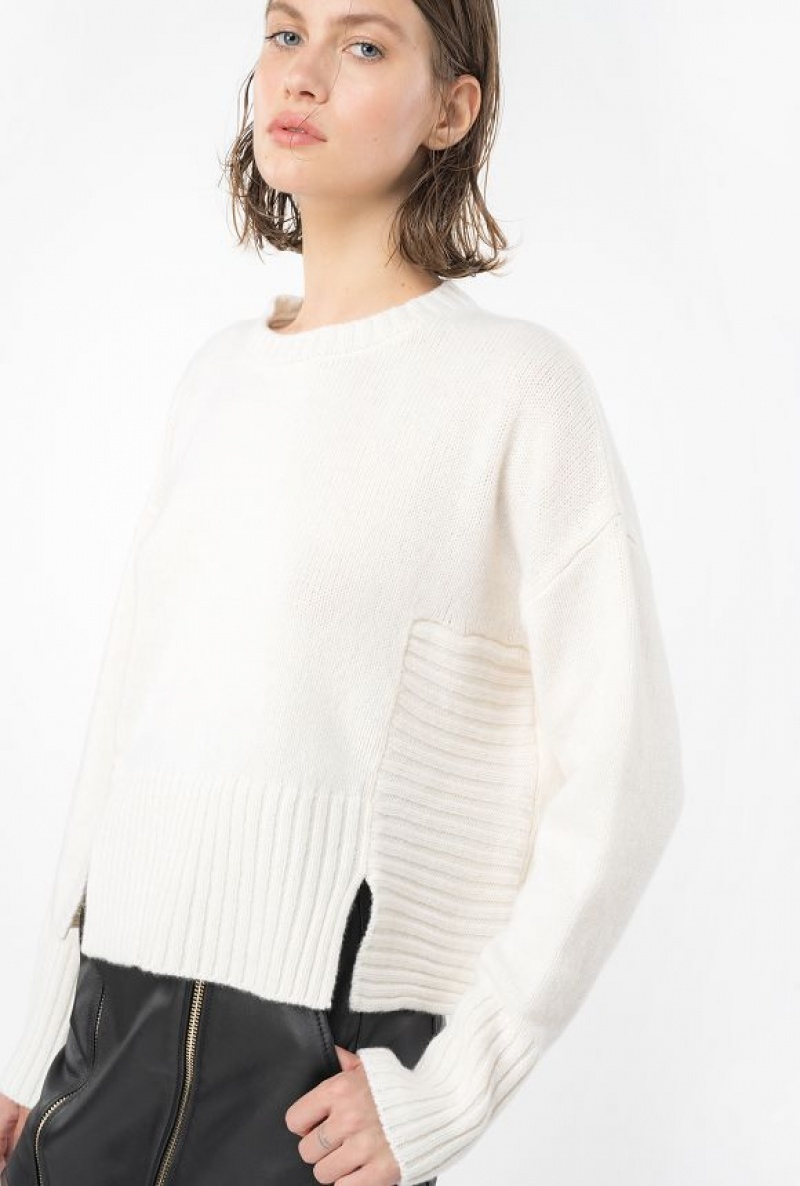 Pinko Vlna And Cashmere Svetrové Světle Žluté Krém Bílé | SN-PKO33438