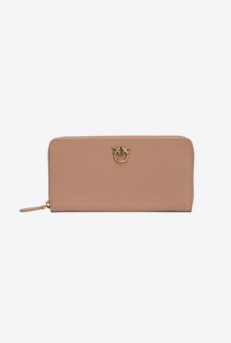 Pinko Zip-around Læder Purse Zlaté | SN-PKO34326