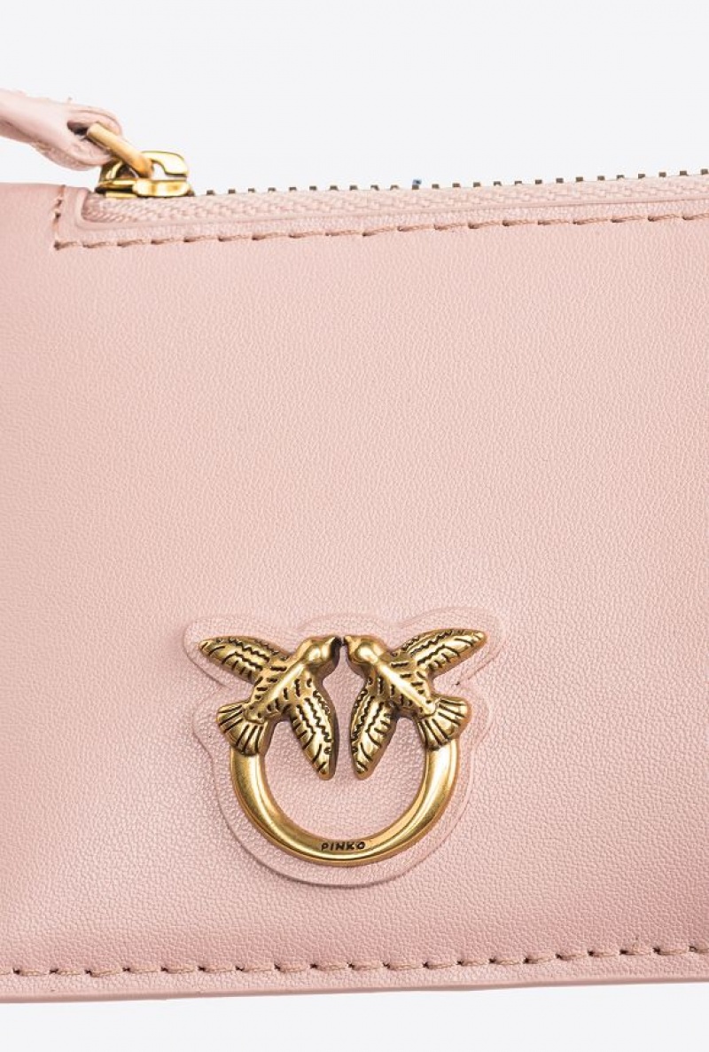 Pinko Zipped Card Holder Růžové Růžové Zlaté | SN-PKO34263