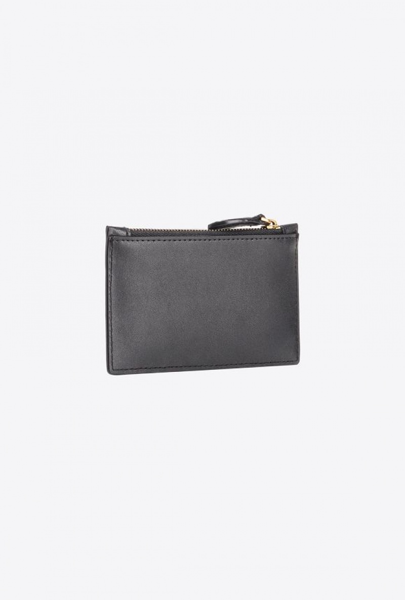 Pinko Zipped Card Holder Černé Zlaté | SN-PKO34274