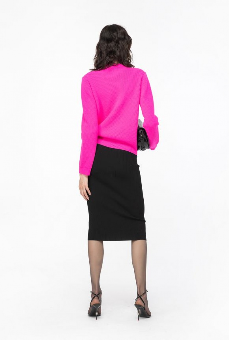 Pinko Žebrovaný Calf-length Skirt Černé | SN-PKO34067