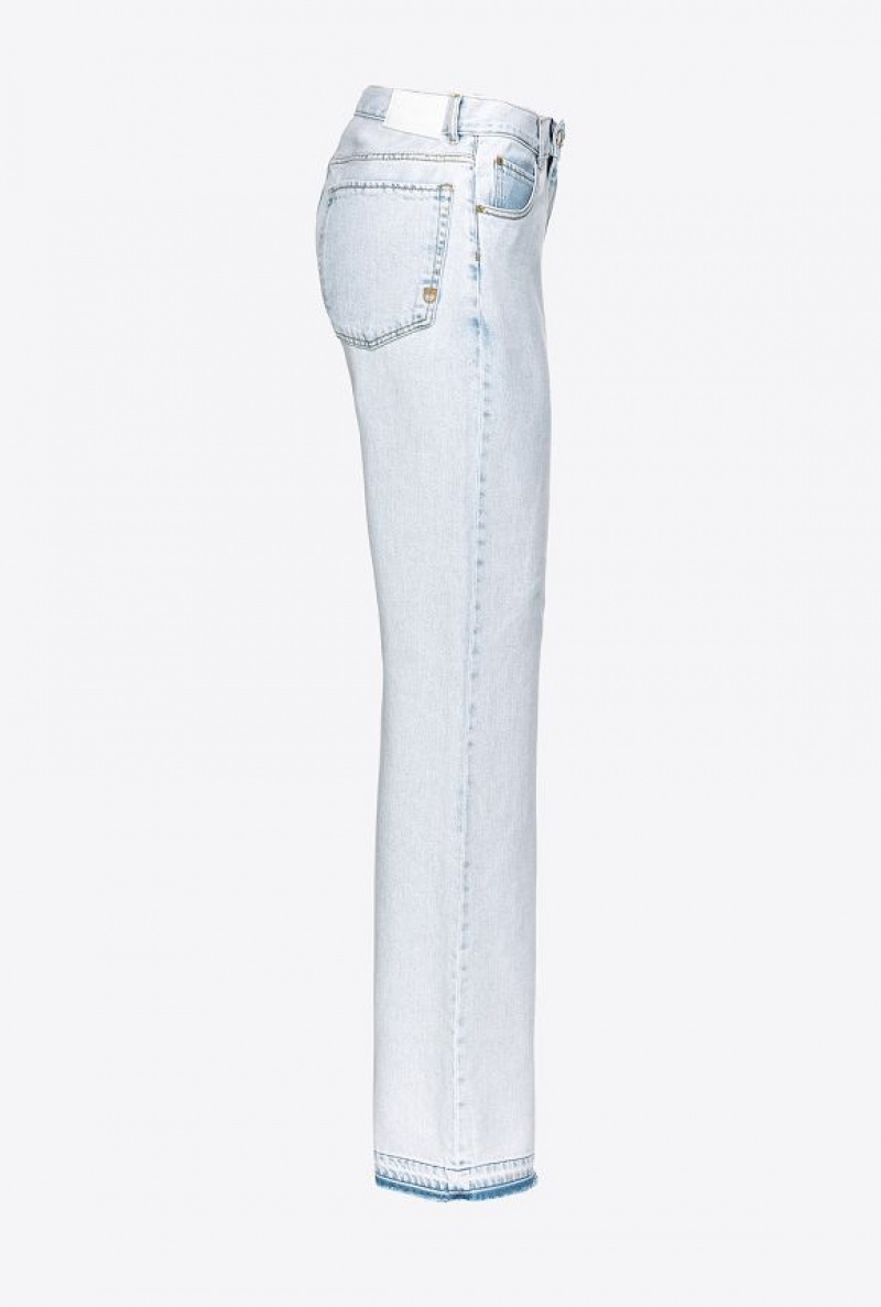 Pinko Široké-leg Light Denim Jeans Blankyt Světle Modré | SN-PKO33991