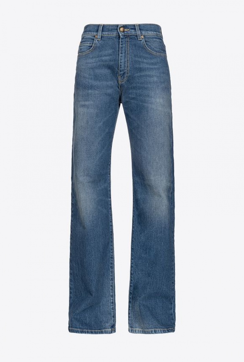 Pinko Široké-leg Pohodlí Denim Jeans Světle Blankyt Světle Modré | SN-PKO34033