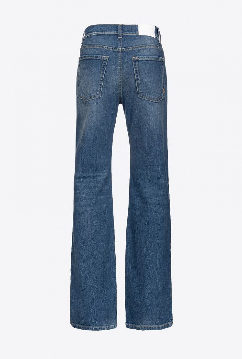 Pinko Široké-leg Pohodlí Denim Jeans Světle Blankyt Světle Modré | SN-PKO34033