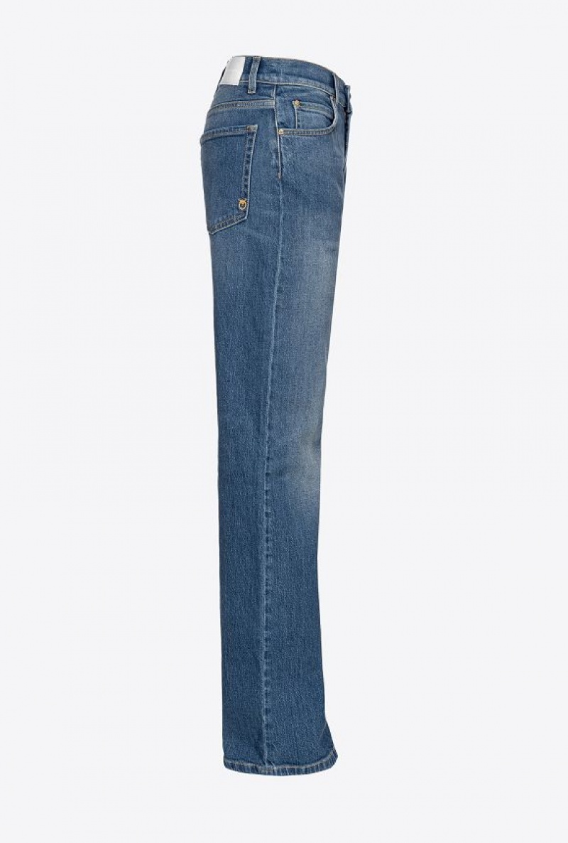 Pinko Široké-leg Pohodlí Denim Jeans Světle Blankyt Světle Modré | SN-PKO34033