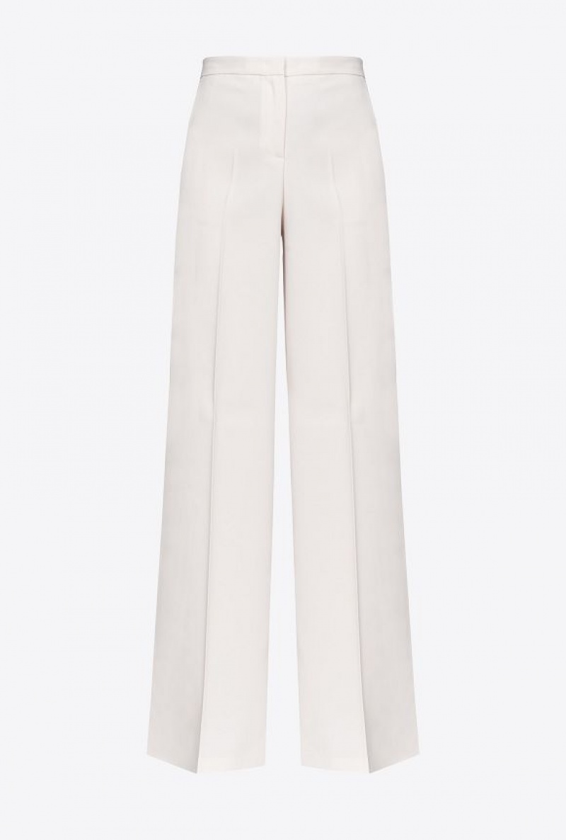 Pinko Široké-leg Stretch Trousers Bílé | SN-PKO33890