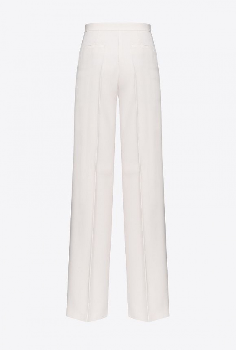 Pinko Široké-leg Stretch Trousers Bílé | SN-PKO33890